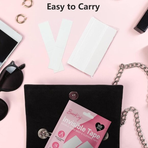 100-Strips Double-Sided Tape for Fashion, Tape for Clothes, Fabric Tape for Wome - Picture 4 of 7